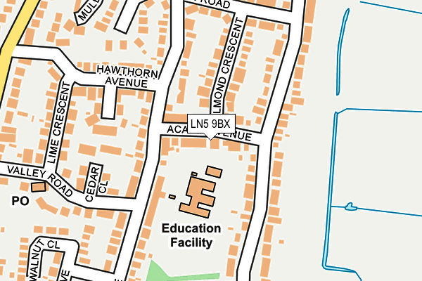 LN5 9BX map - OS OpenMap – Local (Ordnance Survey)