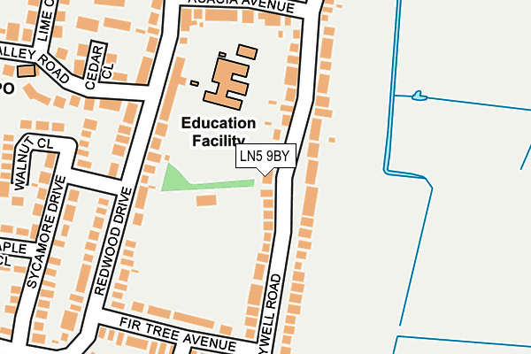 LN5 9BY map - OS OpenMap – Local (Ordnance Survey)