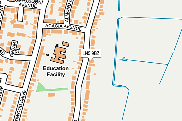 LN5 9BZ map - OS OpenMap – Local (Ordnance Survey)