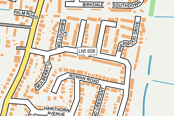 LN5 9DB map - OS OpenMap – Local (Ordnance Survey)