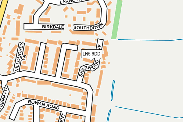 LN5 9DD map - OS OpenMap – Local (Ordnance Survey)