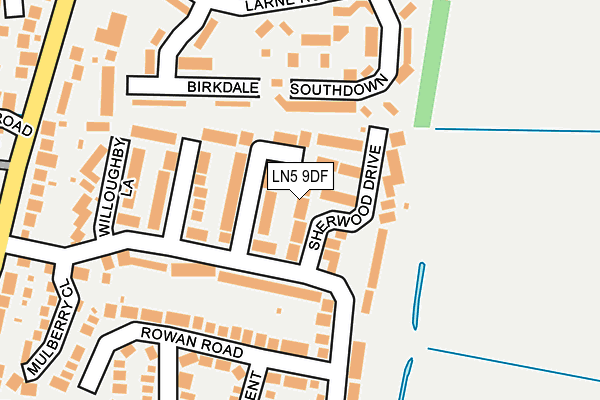 LN5 9DF map - OS OpenMap – Local (Ordnance Survey)