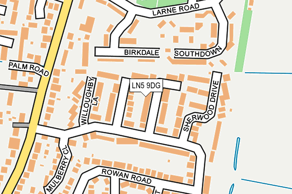 LN5 9DG map - OS OpenMap – Local (Ordnance Survey)