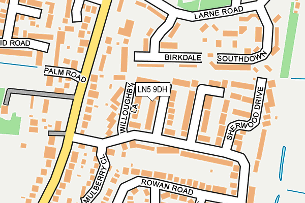 LN5 9DH map - OS OpenMap – Local (Ordnance Survey)