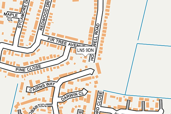 LN5 9DN map - OS OpenMap – Local (Ordnance Survey)