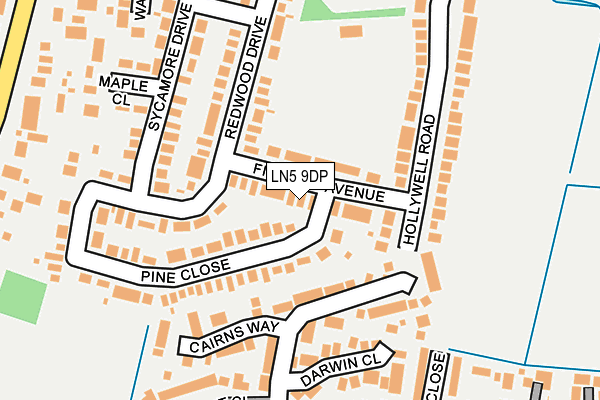 LN5 9DP map - OS OpenMap – Local (Ordnance Survey)