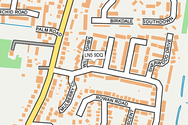 LN5 9DQ map - OS OpenMap – Local (Ordnance Survey)