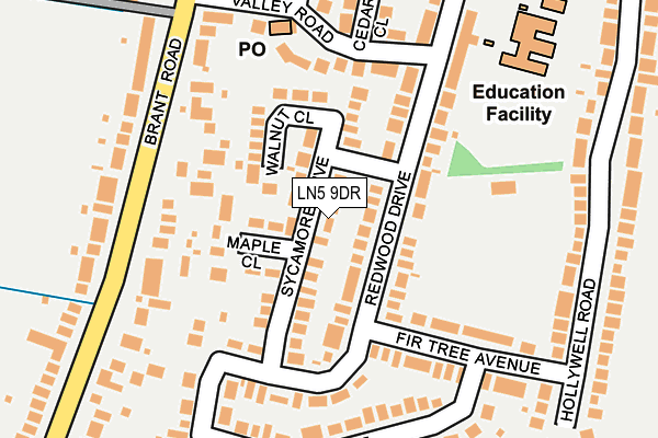 LN5 9DR map - OS OpenMap – Local (Ordnance Survey)