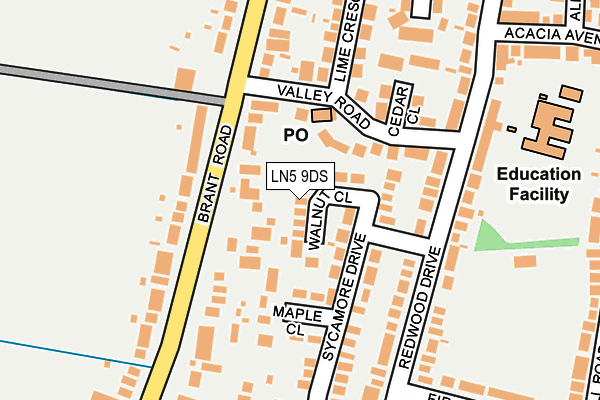 LN5 9DS map - OS OpenMap – Local (Ordnance Survey)