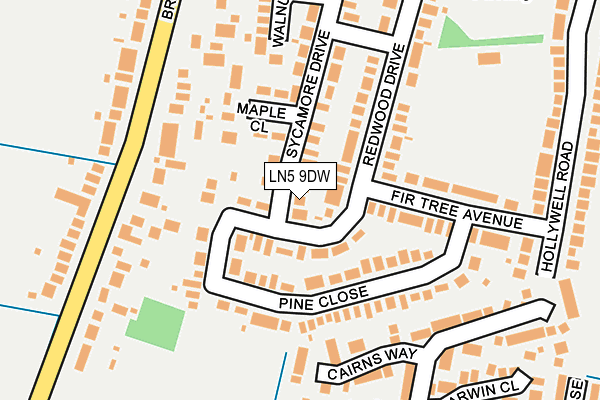 LN5 9DW map - OS OpenMap – Local (Ordnance Survey)