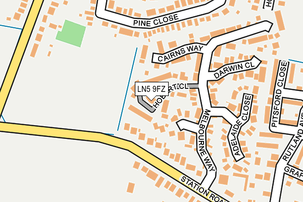 LN5 9FZ map - OS OpenMap – Local (Ordnance Survey)