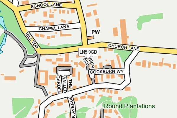 LN5 9GD map - OS OpenMap – Local (Ordnance Survey)