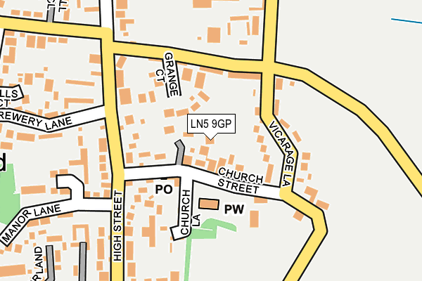 LN5 9GP map - OS OpenMap – Local (Ordnance Survey)