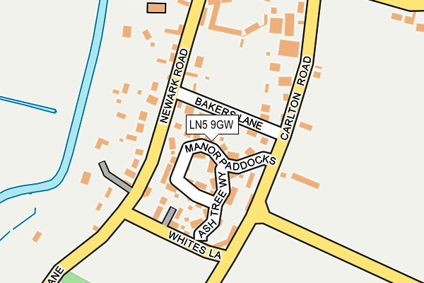 LN5 9GW map - OS OpenMap – Local (Ordnance Survey)