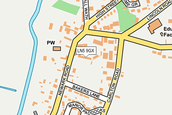 LN5 9GX map - OS OpenMap – Local (Ordnance Survey)