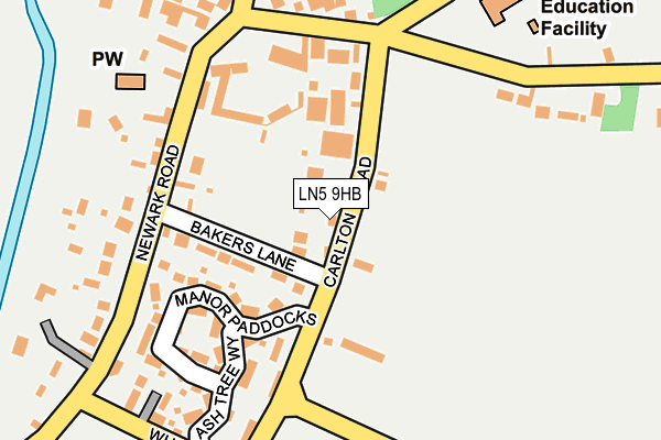LN5 9HB map - OS OpenMap – Local (Ordnance Survey)