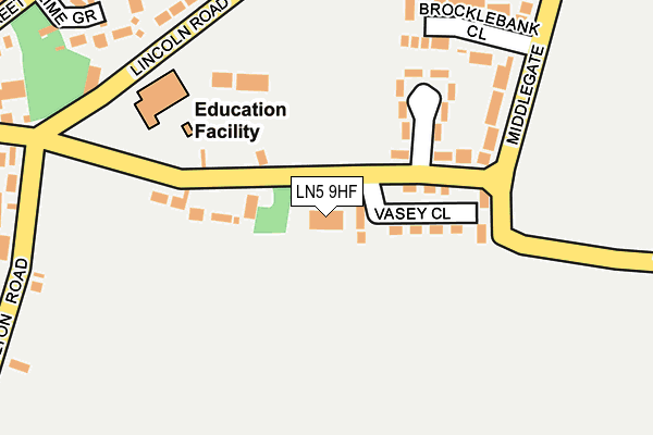 LN5 9HF map - OS OpenMap – Local (Ordnance Survey)