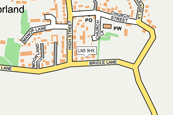 LN5 9HX map - OS OpenMap – Local (Ordnance Survey)