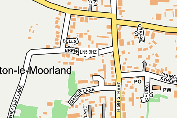 LN5 9HZ map - OS OpenMap – Local (Ordnance Survey)