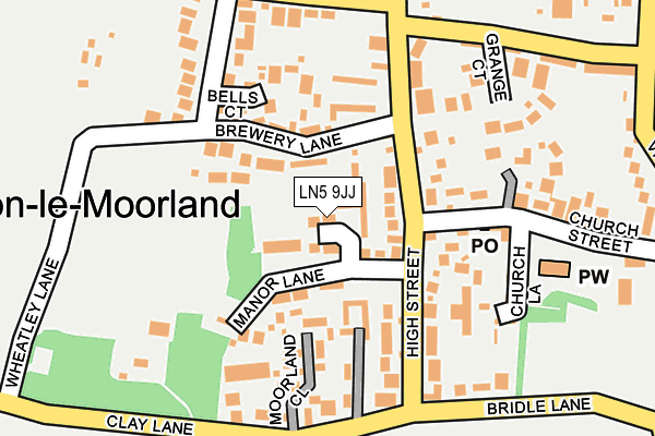 LN5 9JJ map - OS OpenMap – Local (Ordnance Survey)