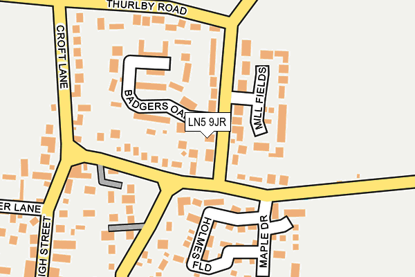 LN5 9JR map - OS OpenMap – Local (Ordnance Survey)