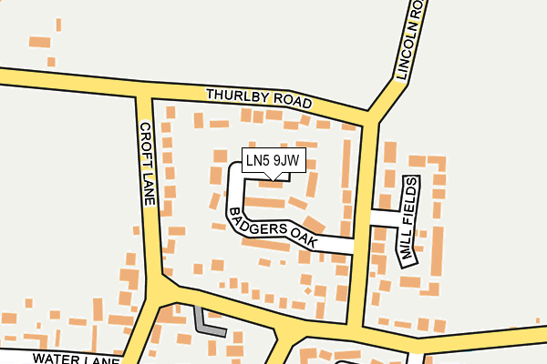 LN5 9JW map - OS OpenMap – Local (Ordnance Survey)