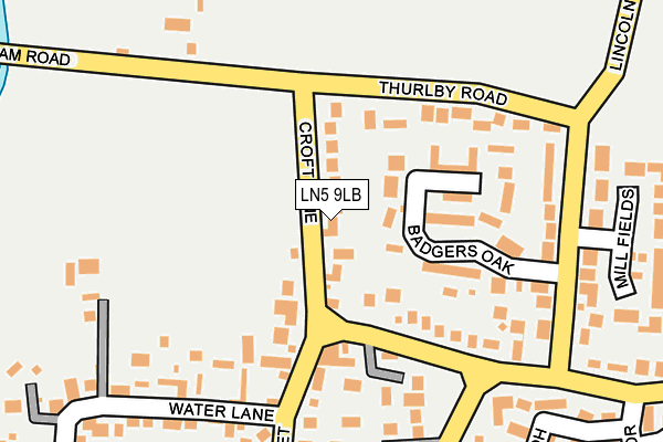 LN5 9LB map - OS OpenMap – Local (Ordnance Survey)