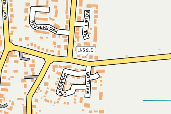 LN5 9LD map - OS OpenMap – Local (Ordnance Survey)