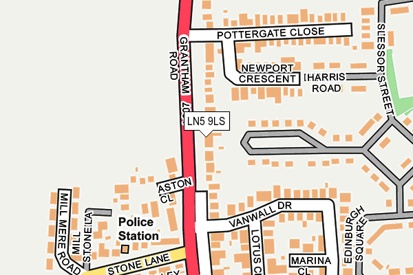 LN5 9LS map - OS OpenMap – Local (Ordnance Survey)