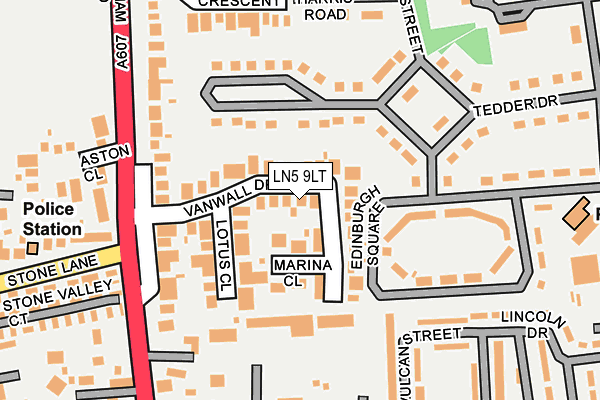LN5 9LT map - OS OpenMap – Local (Ordnance Survey)