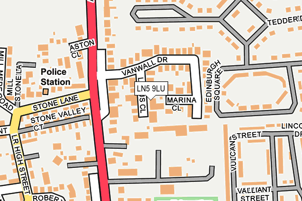 LN5 9LU map - OS OpenMap – Local (Ordnance Survey)
