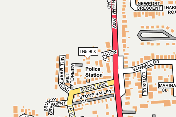 LN5 9LX map - OS OpenMap – Local (Ordnance Survey)