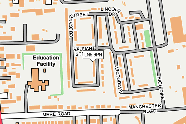 LN5 9PN map - OS OpenMap – Local (Ordnance Survey)