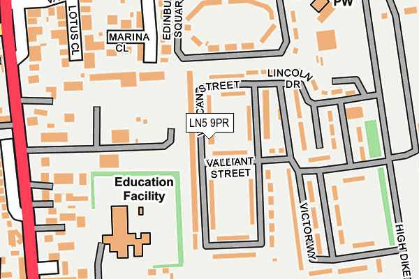 LN5 9PR map - OS OpenMap – Local (Ordnance Survey)