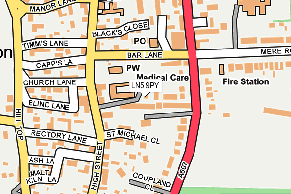 LN5 9PY map - OS OpenMap – Local (Ordnance Survey)