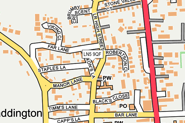 LN5 9QF map - OS OpenMap – Local (Ordnance Survey)