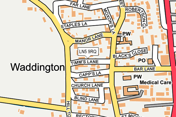 LN5 9RQ map - OS OpenMap – Local (Ordnance Survey)