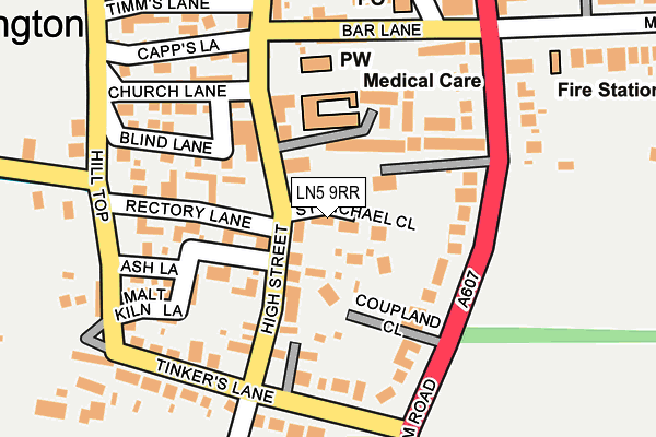 LN5 9RR map - OS OpenMap – Local (Ordnance Survey)