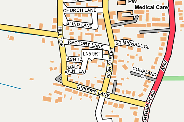 LN5 9RT map - OS OpenMap – Local (Ordnance Survey)