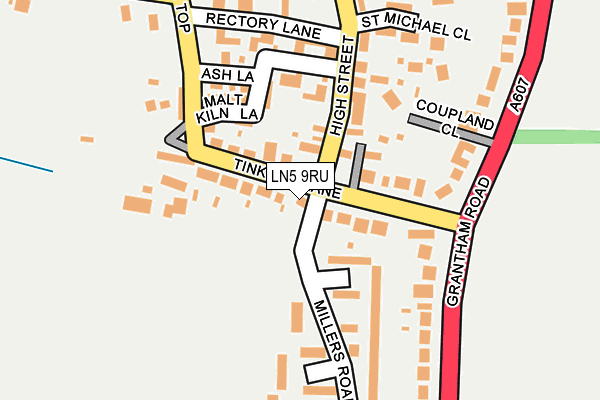 LN5 9RU map - OS OpenMap – Local (Ordnance Survey)