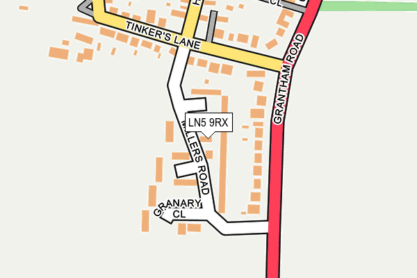 LN5 9RX map - OS OpenMap – Local (Ordnance Survey)