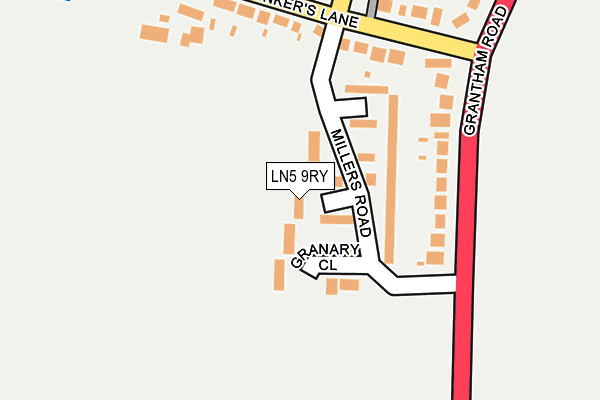 LN5 9RY map - OS OpenMap – Local (Ordnance Survey)