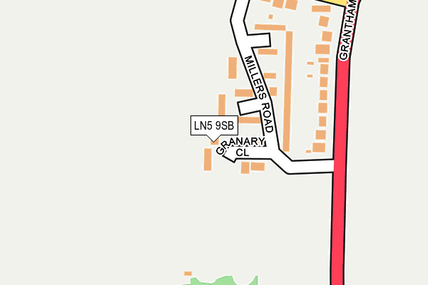 LN5 9SB map - OS OpenMap – Local (Ordnance Survey)