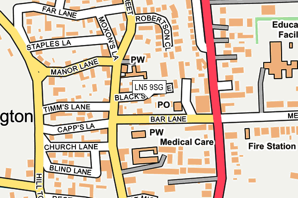 LN5 9SG map - OS OpenMap – Local (Ordnance Survey)