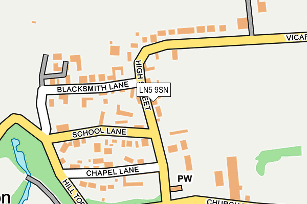 LN5 9SN map - OS OpenMap – Local (Ordnance Survey)