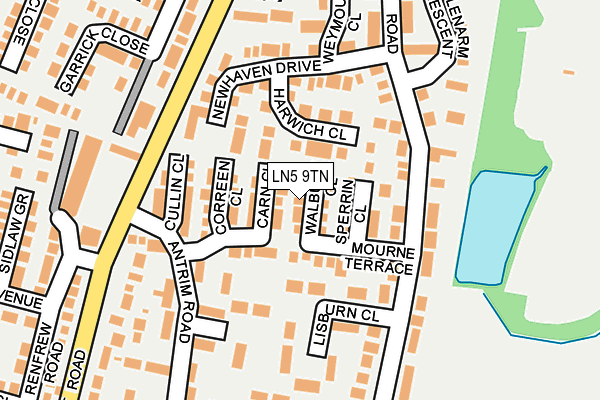LN5 9TN map - OS OpenMap – Local (Ordnance Survey)