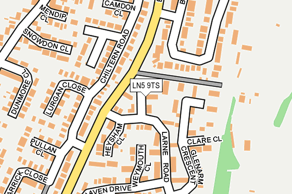 LN5 9TS map - OS OpenMap – Local (Ordnance Survey)