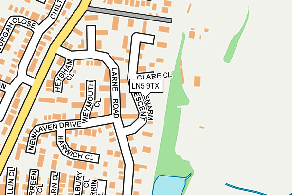 LN5 9TX map - OS OpenMap – Local (Ordnance Survey)