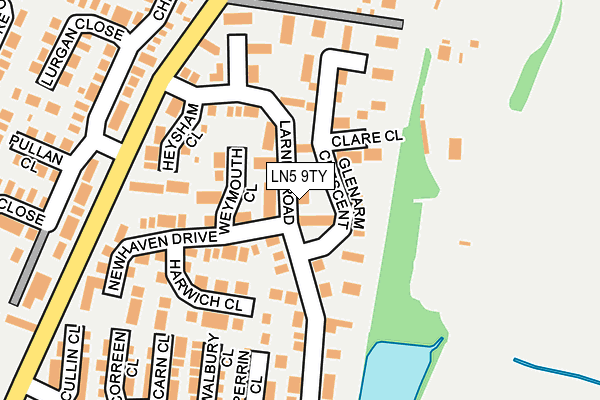 LN5 9TY map - OS OpenMap – Local (Ordnance Survey)