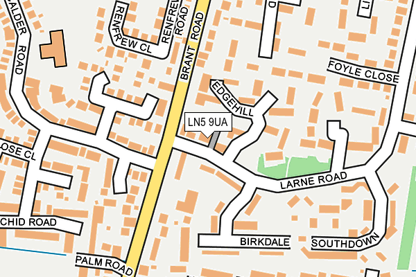 LN5 9UA map - OS OpenMap – Local (Ordnance Survey)